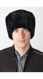 Black rex fur hat